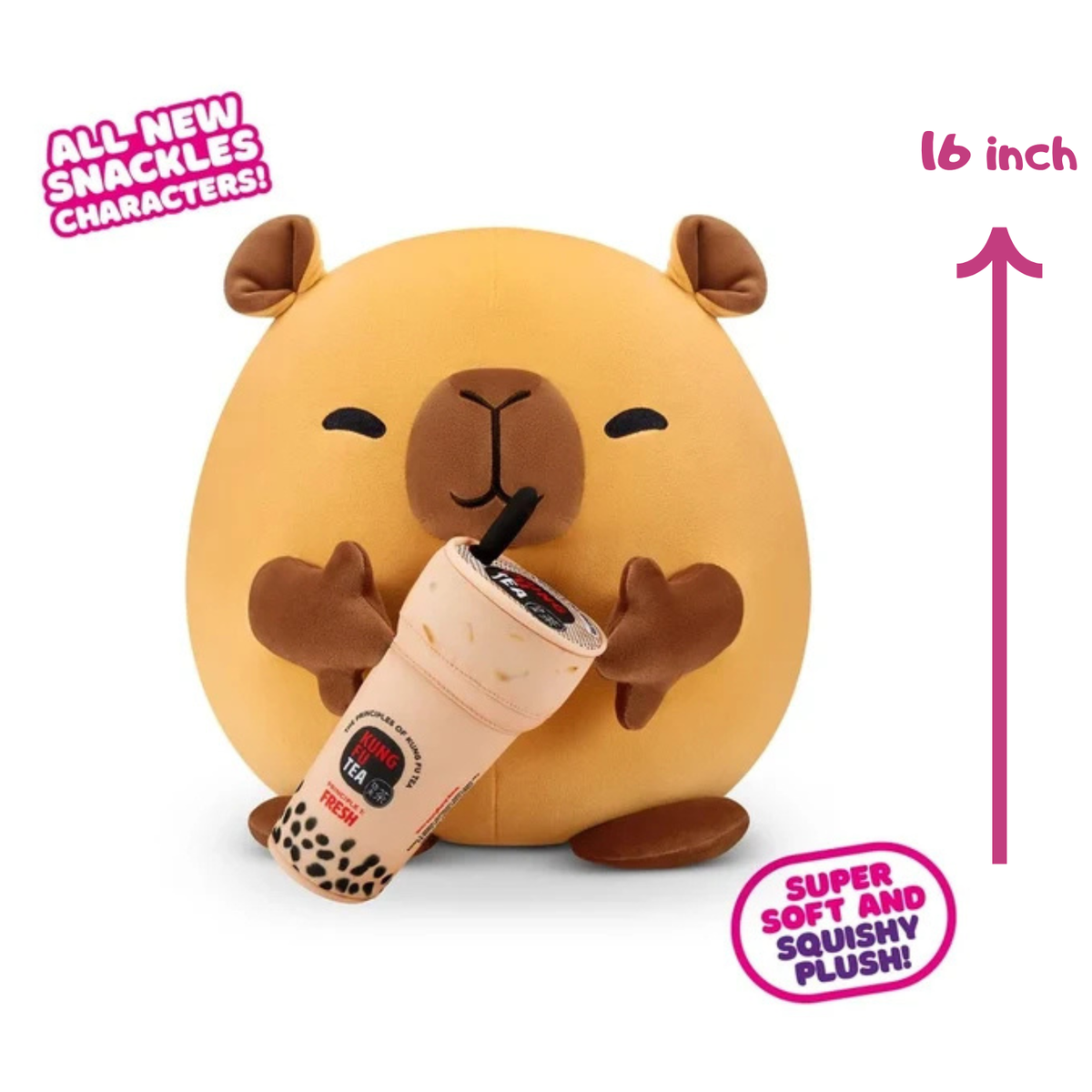 Snackles 16 inch Plush Series 2 Capybara & Kung Fu Tea (Bubble Tea)