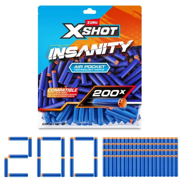 X-Shot Insanity Dart Refill (200 Pcs) Foil Bag